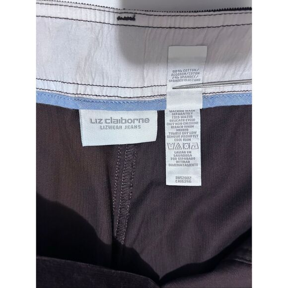 Liz Claiborne Lizwear Jeans Brown Corduroy Pants Stretch Size 16 NWT - Picture 11 of 12